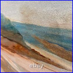 Oil on Canvas Painting of River Running Through a Canyon 79x57 Earthy Nature