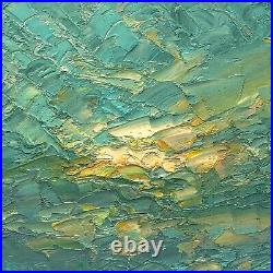 Oil on canvas. Original Paintings. Sea, River, Sailboat, Sky. Impressionism
