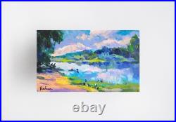 Oil painting Beach Ukrainian painter canvas Unframed original Decor landscape