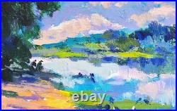 Oil painting Beach Ukrainian painter canvas Unframed original Decor landscape