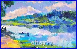 Oil painting Beach Ukrainian painter canvas Unframed original Decor landscape