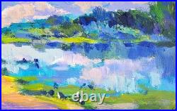 Oil painting Beach Ukrainian painter canvas Unframed original Decor landscape