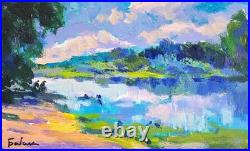 Oil painting Beach Ukrainian painter canvas Unframed original Decor landscape