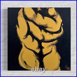 Oil painting. Contemporary art. Men. Male picture. Art figurative. Abstract