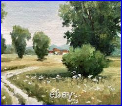Oil painting Country landscape Original art On canvas Nature Countryside scene
