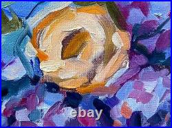 Oil painting on canvas ORIGINAL art Lilac buttercup Flower floral artwork 14x14