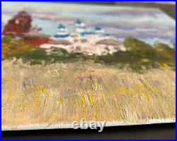 Oil painting on canvas original. Landscape Church. Paintings on canvas open air