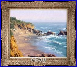 Oil painting original Art Impressionism Landscape ocean wave on canvas 20x24