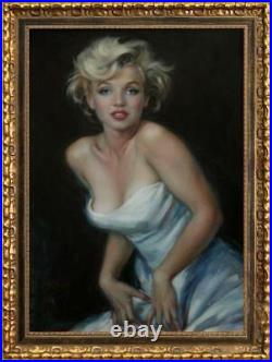 Oil painting original Art Impressionism Portrait Marilyn Monroe on canvas 24x36