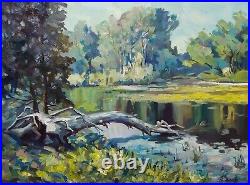 Oil painting original landscape on canvas Canvas stretched on a 1216 inch stret