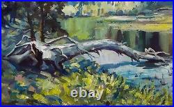 Oil painting original landscape on canvas Canvas stretched on a 1216 inch stret