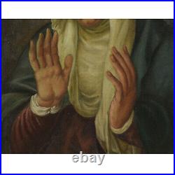 Old paintings from around 1900-1930 Mater Dolorosa with open hands 20,5 x 15 in