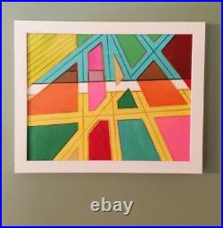 One of kind, Original Art, Abstract Painting Framed on canvas signed by Artist