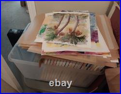 Orange Curves Contemporary Abstract Original Paper Wall Art Acrylic 11x14 BACH
