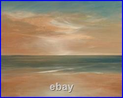 Orange Glow 16 in. X 20 in. Large New Unframed Oil On Canvas by Gina Vann