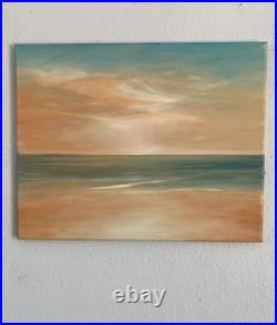 Orange Glow 16 in. X 20 in. Large New Unframed Oil On Canvas by Gina Vann