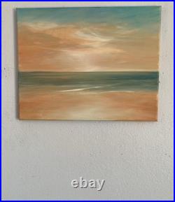 Orange Glow 16 in. X 20 in. Large New Unframed Oil On Canvas by Gina Vann