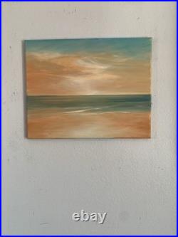 Orange Glow 16 in. X 20 in. Large New Unframed Oil On Canvas by Gina Vann