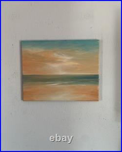 Orange Glow 16 in. X 20 in. Large New Unframed Oil On Canvas by Gina Vann