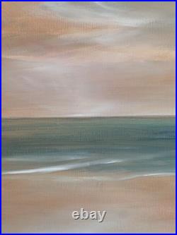 Orange Glow 16 in. X 20 in. Large New Unframed Oil On Canvas by Gina Vann