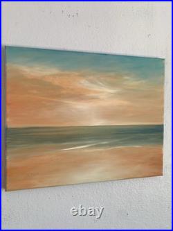 Orange Glow 16 in. X 20 in. Large New Unframed Oil On Canvas by Gina Vann