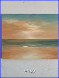 Orange Glow 16 in. X 20 in. Large New Unframed Oil On Canvas by Gina Vann