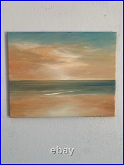 Orange Glow 16 in. X 20 in. Large New Unframed Oil On Canvas by Gina Vann