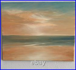 Orange Glow 16 in. X 20 in. Large New Unframed Oil On Canvas by Gina Vann