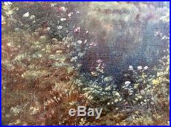 Original 1800s Signed Oil Painting on Linen Canvas, Impressionist Landscape, Frame