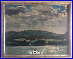 Original 1945 / Oil on Canvas Landscape Painting by Edward Fern / Signed