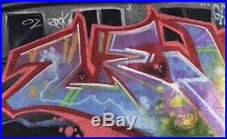 Original 1980's RARE Large Graffiti art on Canvas by LA Graff Legend Zender One