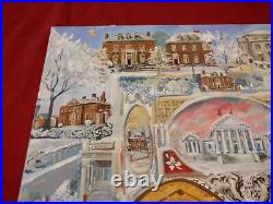 Original 2006 Parks Duffey Painting Christmas Richmond VA Monument Avenue Houses