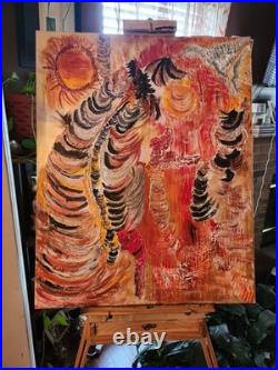 Original 30 x 20 Multiple Texured Oil Painting On Canvas Signed by Artist