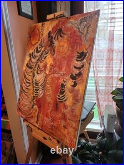 Original 30 x 20 Multiple Texured Oil Painting On Canvas Signed by Artist