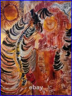 Original 30 x 20 Multiple Texured Oil Painting On Canvas Signed by Artist