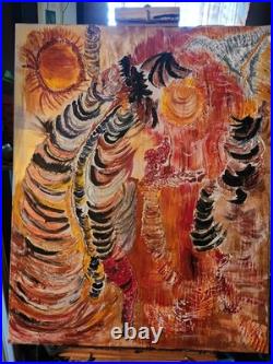 Original 30 x 20 Multiple Texured Oil Painting On Canvas Signed by Artist