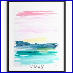 Original Abstract 9x12 Acrylic Landscape Signed Pastel Art on Paper Decor