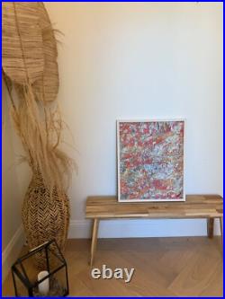 Original Abstract Acrylic Painting 28x23. Framed Signed Canvas Wall Art Decor