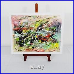 Original Abstract Art Canvas Painting Signed Hand Painted Fate Strings