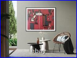 Original Abstract Art Painting Modern Expressionism Red