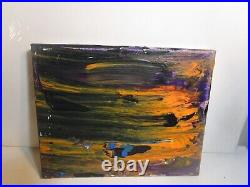 Original Abstract Art on Canvas signed musk yai painting 8x10 ready 2 hang