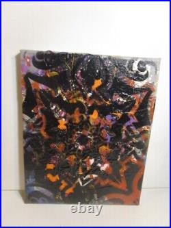 Original Abstract Art on Canvas signed musk yai painting 8x10 ready 2 hang 1oak