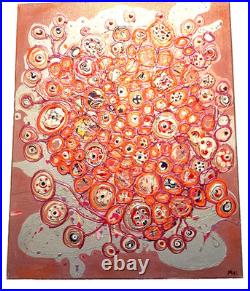 Original Abstract Colorful Blob Acrylic Painting on Canvas