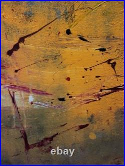 Original Abstract Contemporary Modern Art Piece On Canvas Gasoline Beautiful