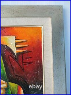 Original Abstract Framed Painting on Canvas 25-1/2x31-1/2 Modern Art