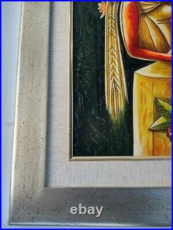 Original Abstract Framed Painting on Canvas 25-1/2x31-1/2 Modern Art