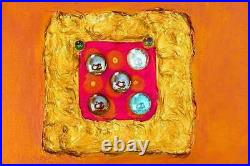 Original Abstract Large Modern Canvas Art Signed framed Oil Painting Wall Jewels