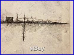 Original Abstract Minimal Textured Painting On Canvas By K. A. Davis