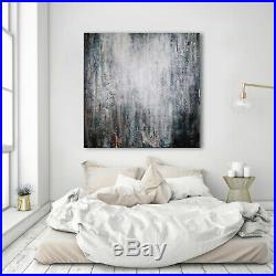 Original Abstract Painting 36x36 Large Canvas Art Gray/White Textured Abstract