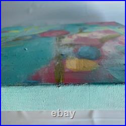 Original Abstract Painting BRIGHT & COLORFUL Art Canvas Signed #34 New Growth